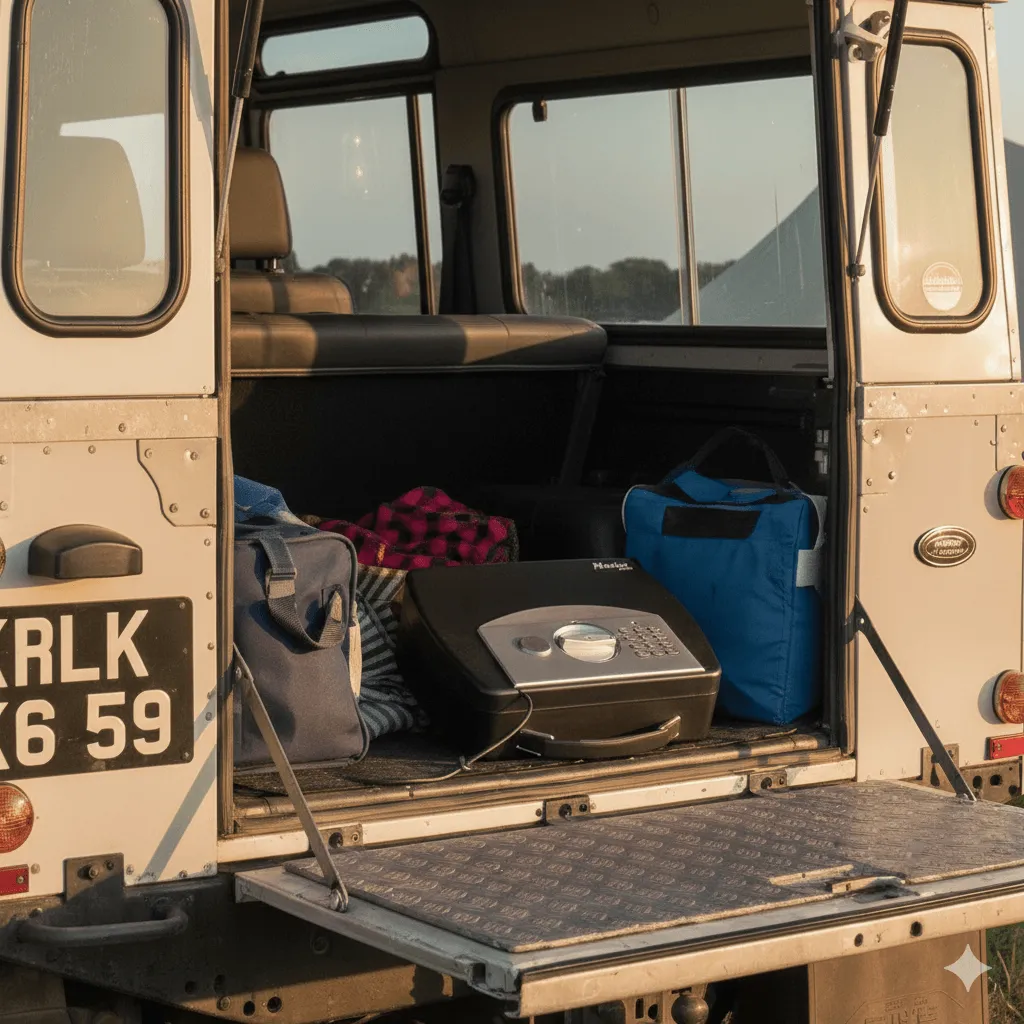 A small, portable travel safe.