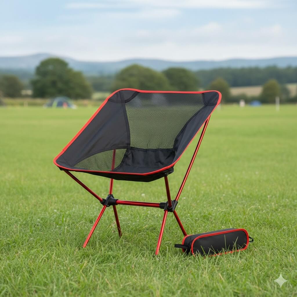 An extremely lightweight Marchway camping chair for hiking.
