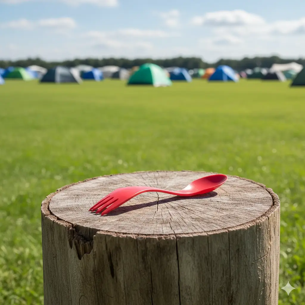 An ultralight titanium spork.