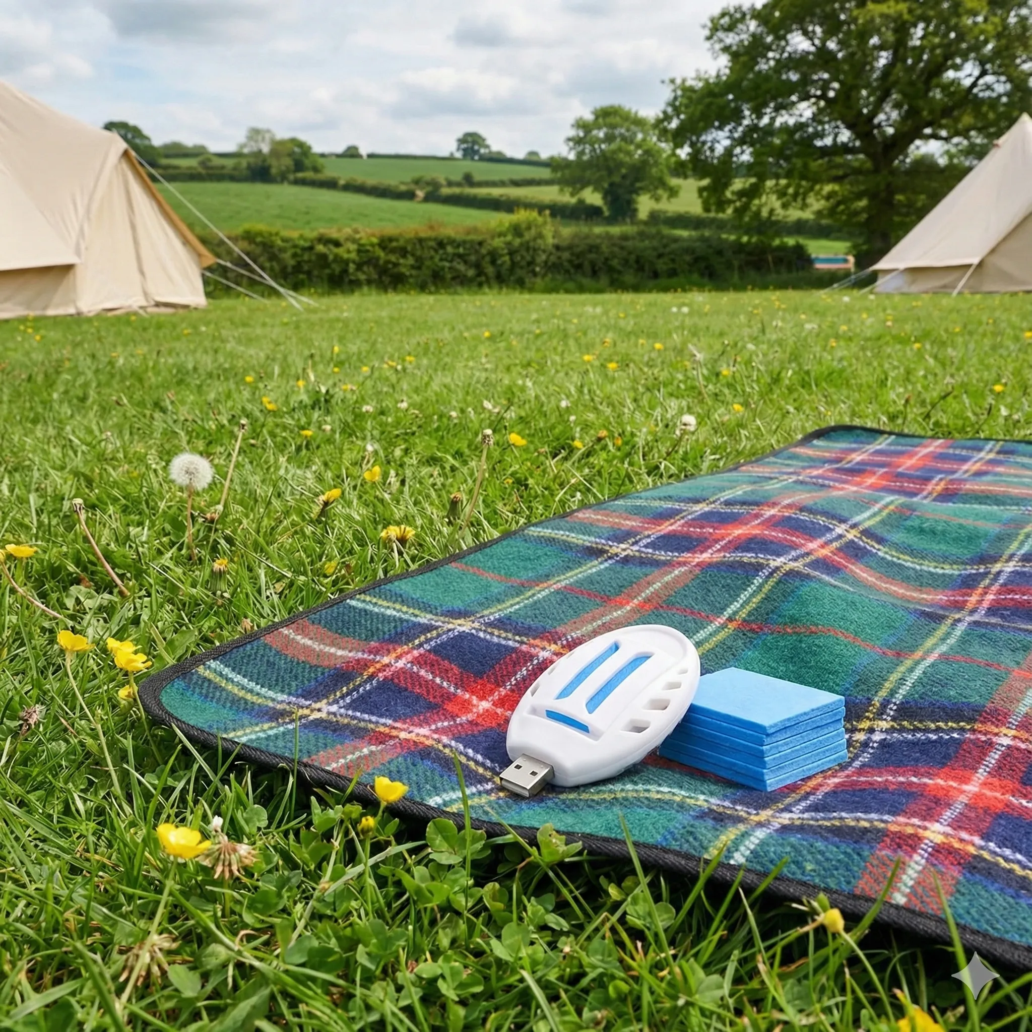 A USB powered midge repeller device.