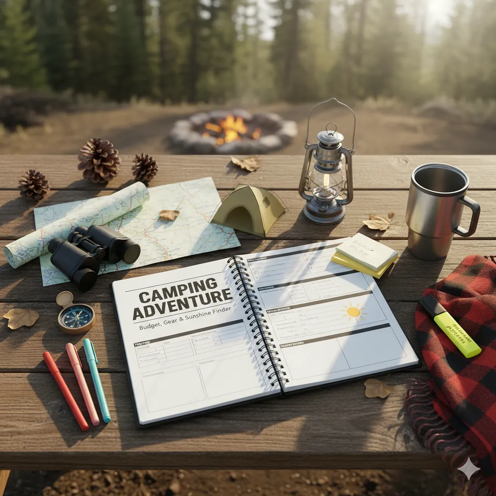 Different types of campsites collage