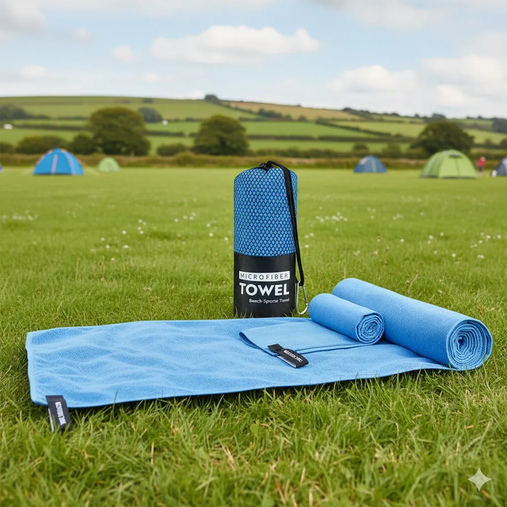 A large towel and a small towel packaged together as a multi-pack.