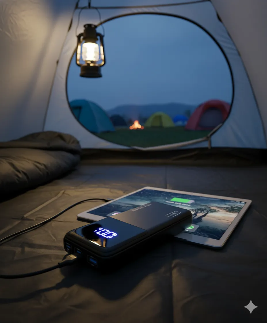 A robust portable power bank for camping.