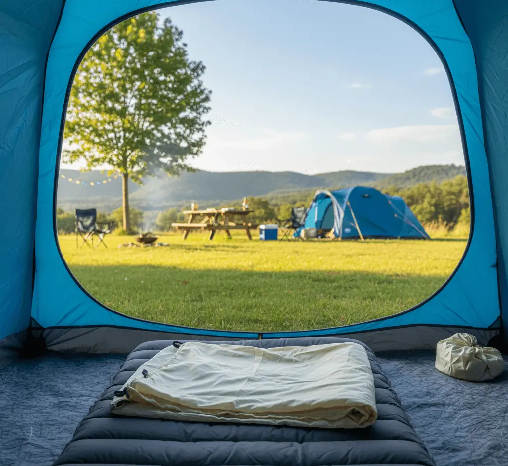 A fleece sleeping bag liner.