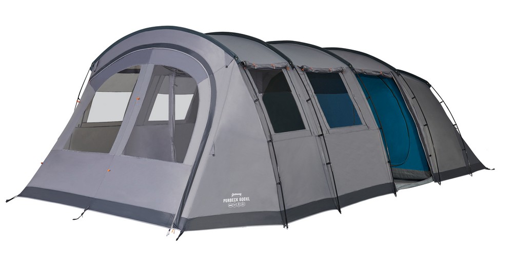 A large Vango Purbeck 600XL family tent.